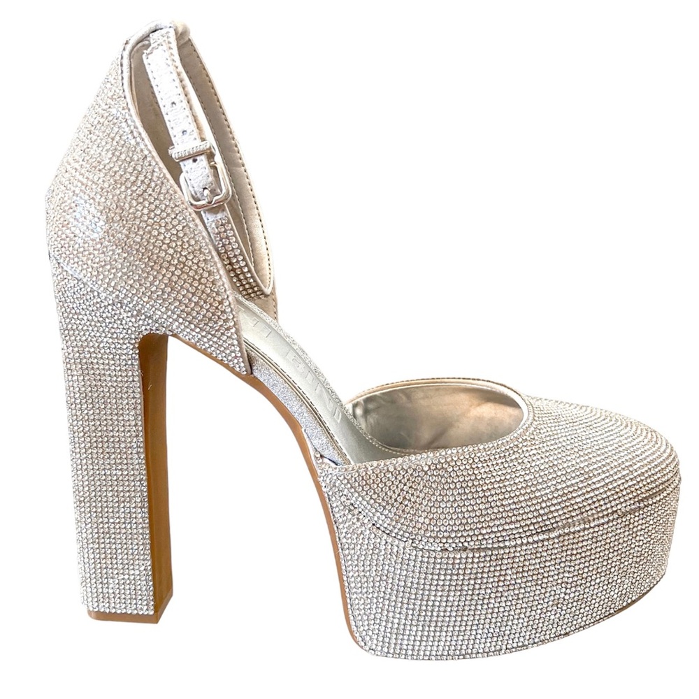 Gianni Bini DeviTwo Rhinestone Platform Closed Dress Heels, size 9, New